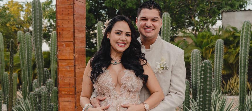 El cantante Elder Dayán y su esposa Milena Robayo. 