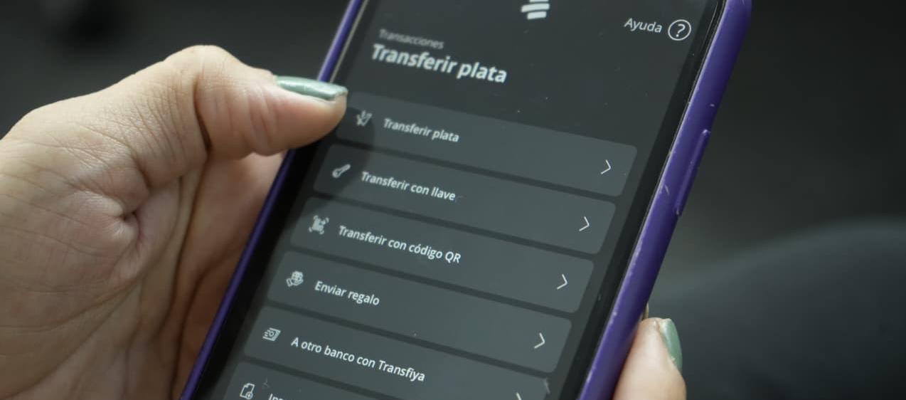 Aplicación digital de Bancolombia. 