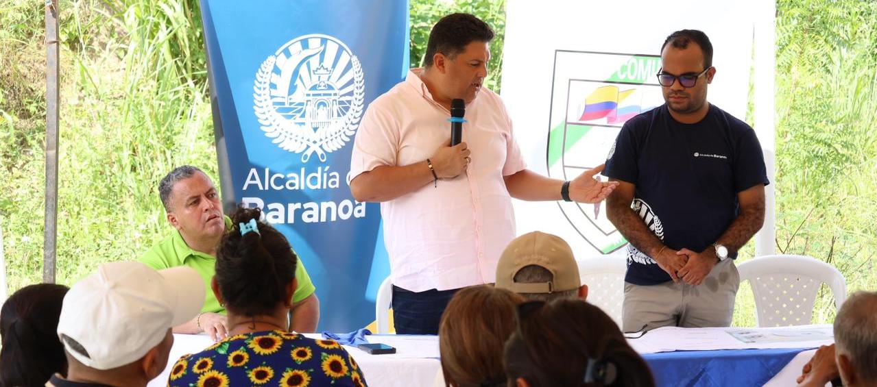 El alcalde de Baranoa, Édinson Palma, durante la presentación del proyecto. 
