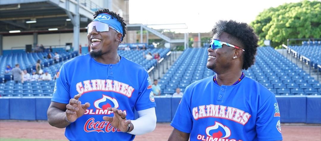 Jesús Marriaga y Dilson Herrera, peloteros de los Caimanes. 