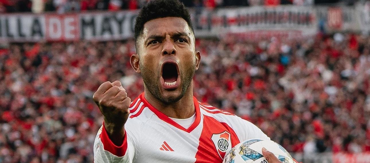 Miguel Borja llegó a River a mediados de 2022 prodedente del Junior. 
