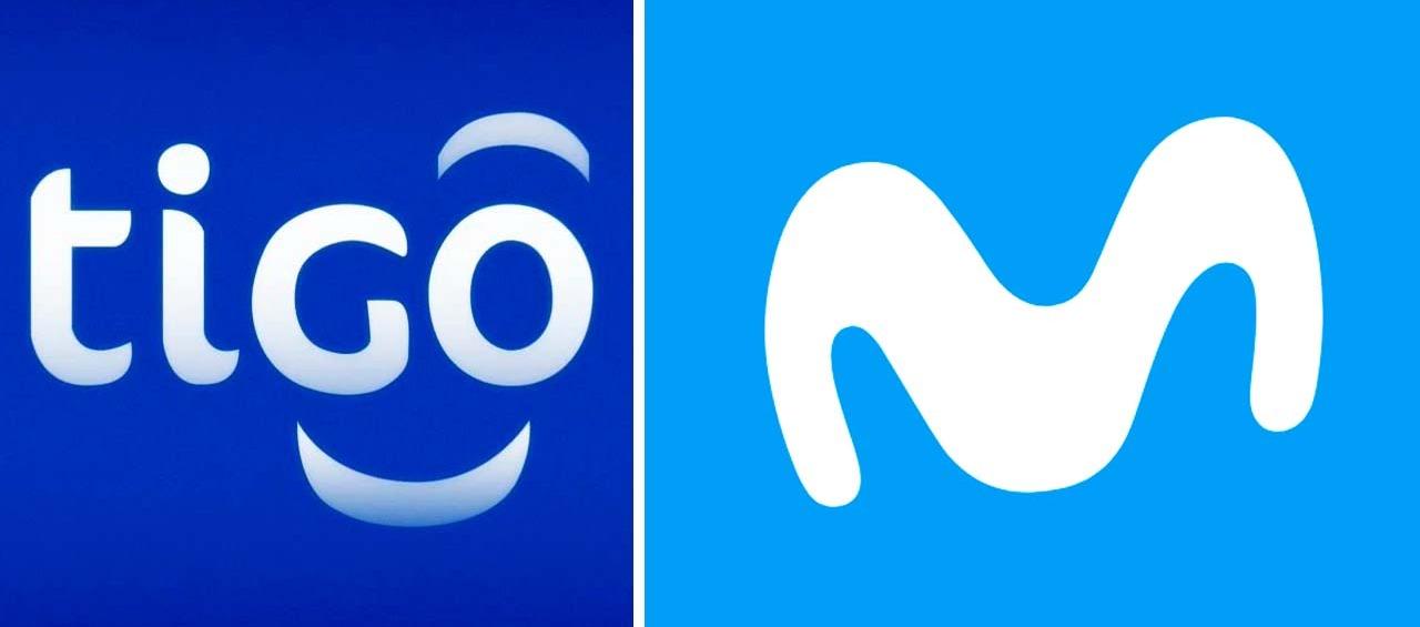 Logos de Tigo y Movistar. 