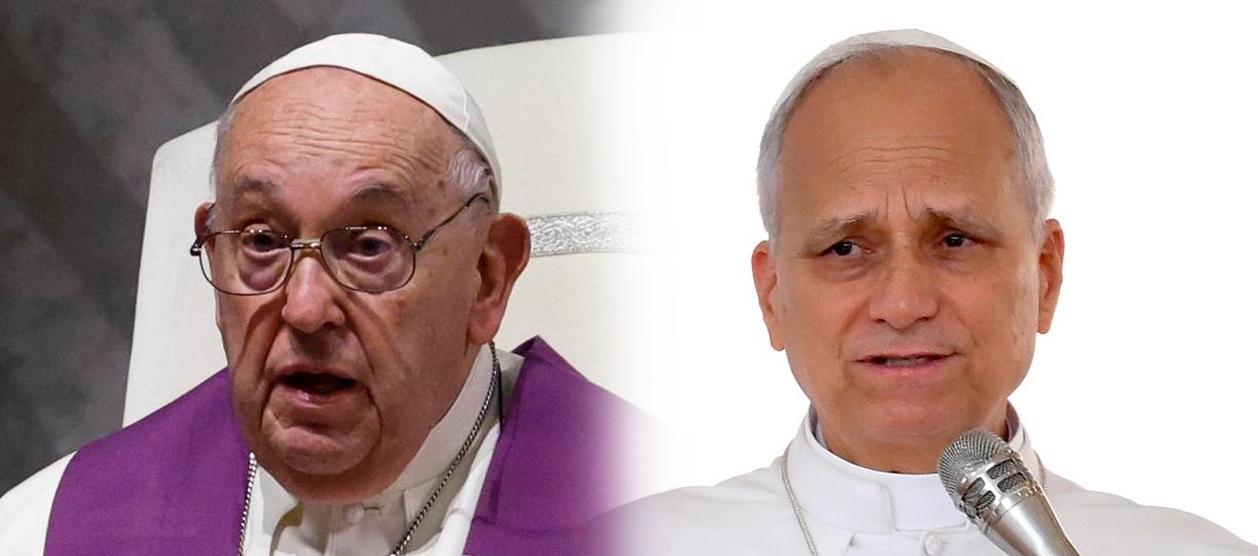 Papa Francisco y Papa León XIV.