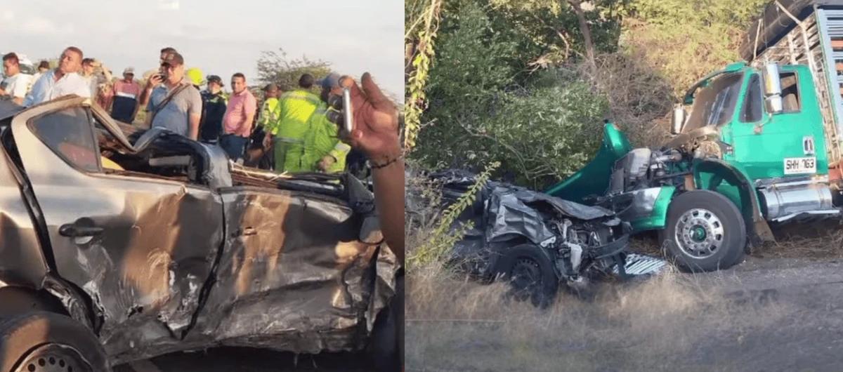Así quedaron los vehículos tras el accidente.