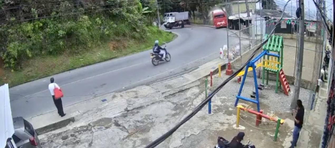 Momento en que ocurrió el accidente. 