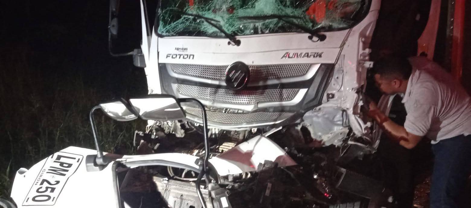 Furgón involucrado en el accidente. 