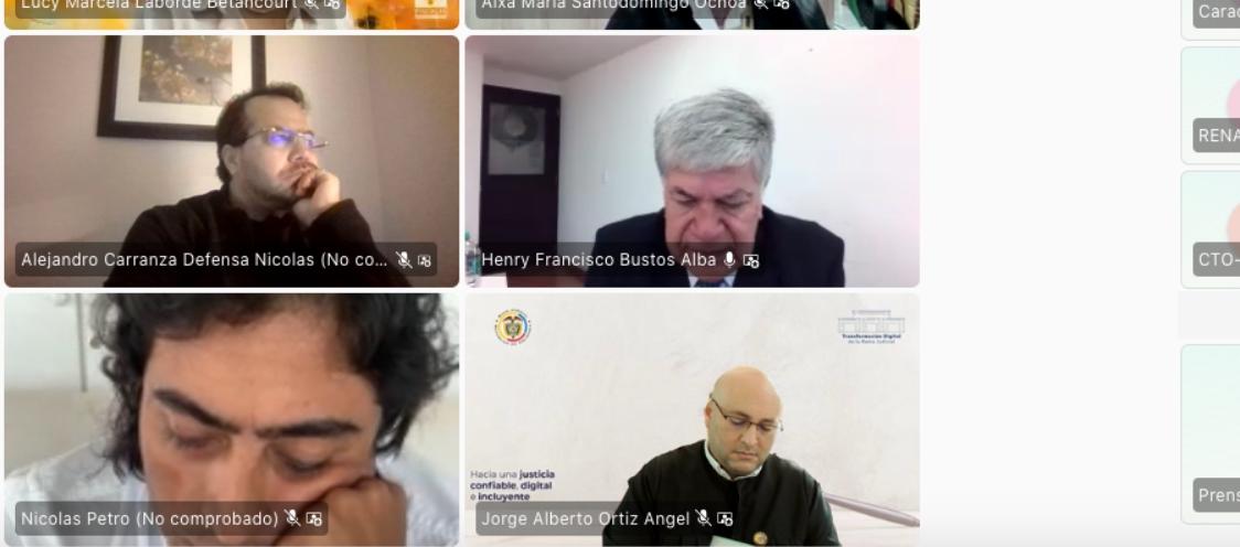 Aspecto de la audiencia de solicitud de medida de aseguramiento de este lunes. 