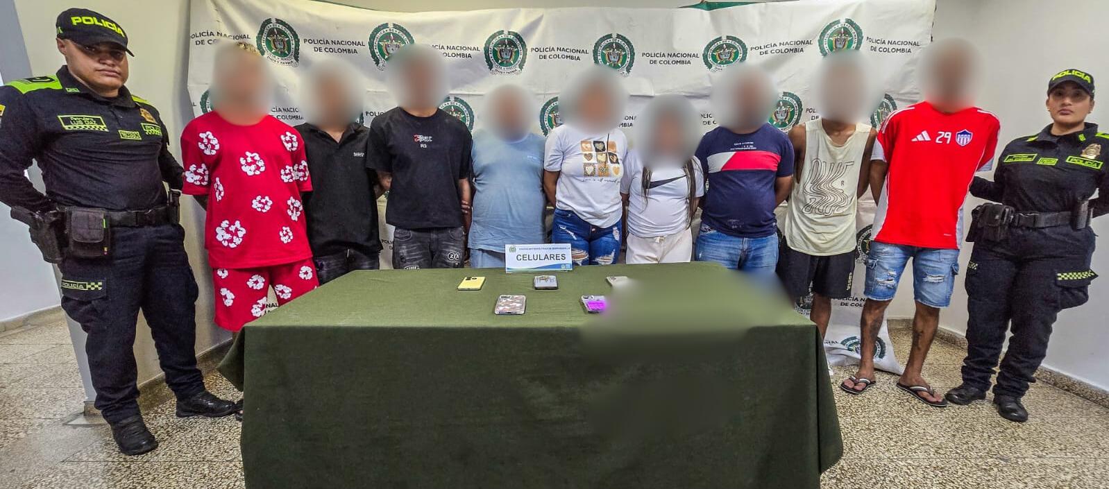 Los nueve presuntos integrantes de 'Los Costeños M'. 