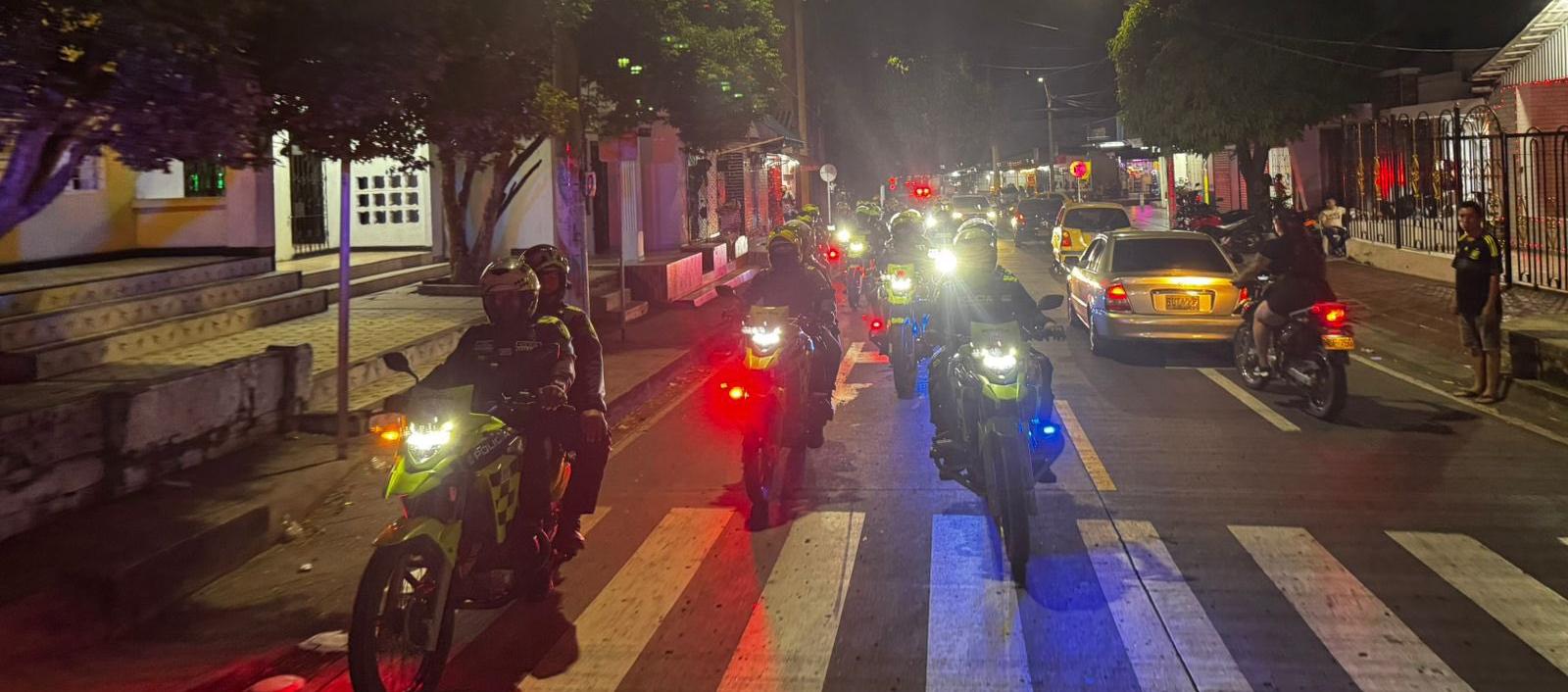 Caravana de la Policía en Barranquilla.