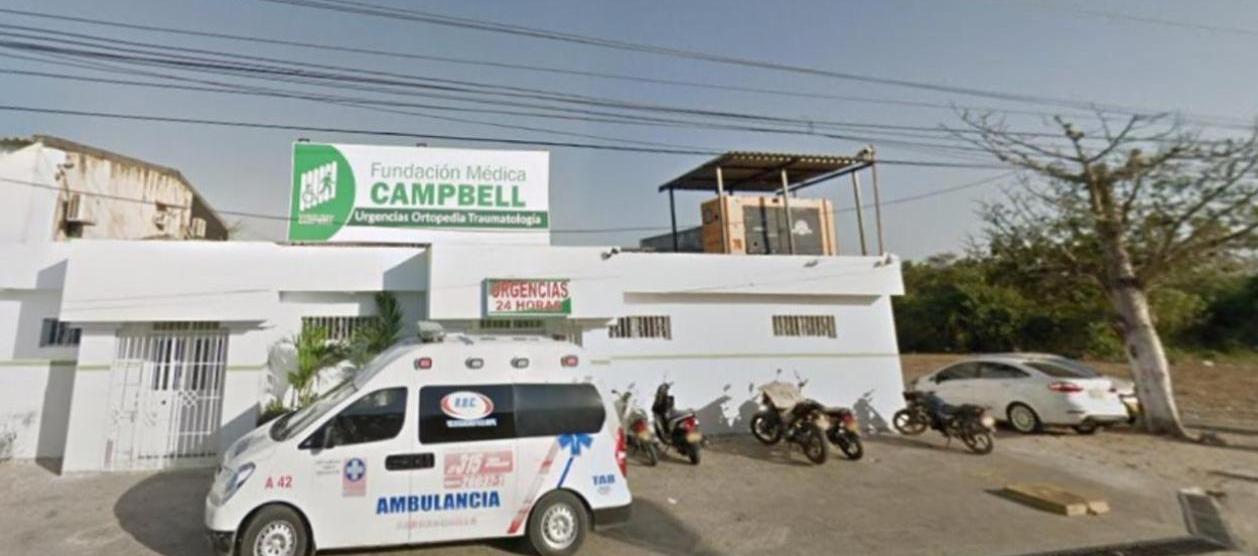 Clínica Campbell de Malambo, a donde fueron llevados los heridos. 