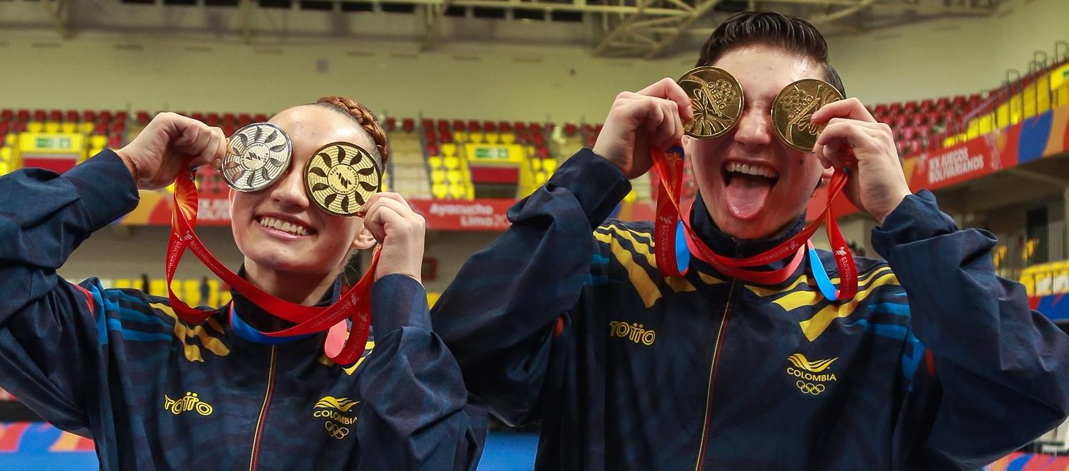 Los gimnastas Daniela Moreno y Sebastián Rodríguez.