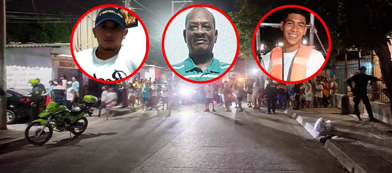 Tres de las víctimas de la homicidio en Villa Adela. 