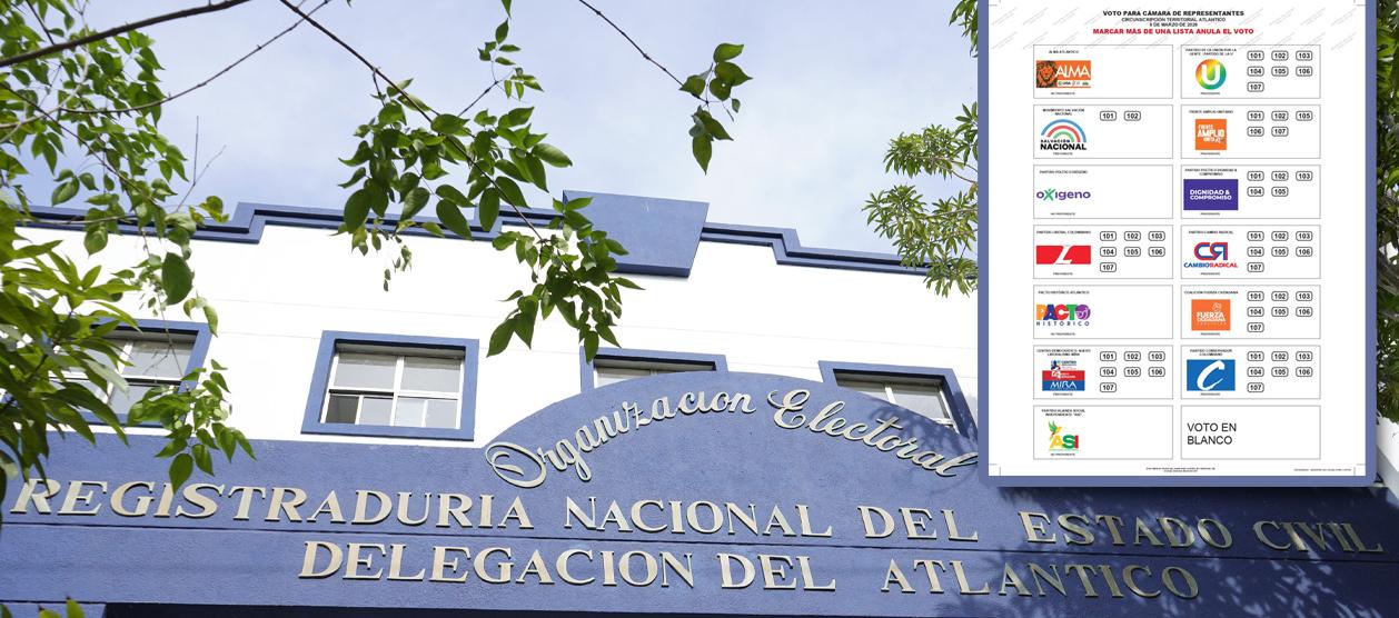 Delegación de la Registraduría y Tarjetón de Cámara de Representantes