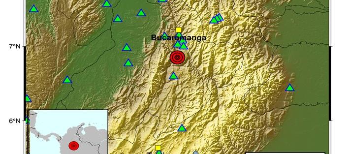 Evento sísmico de esta madrugada en Colombia