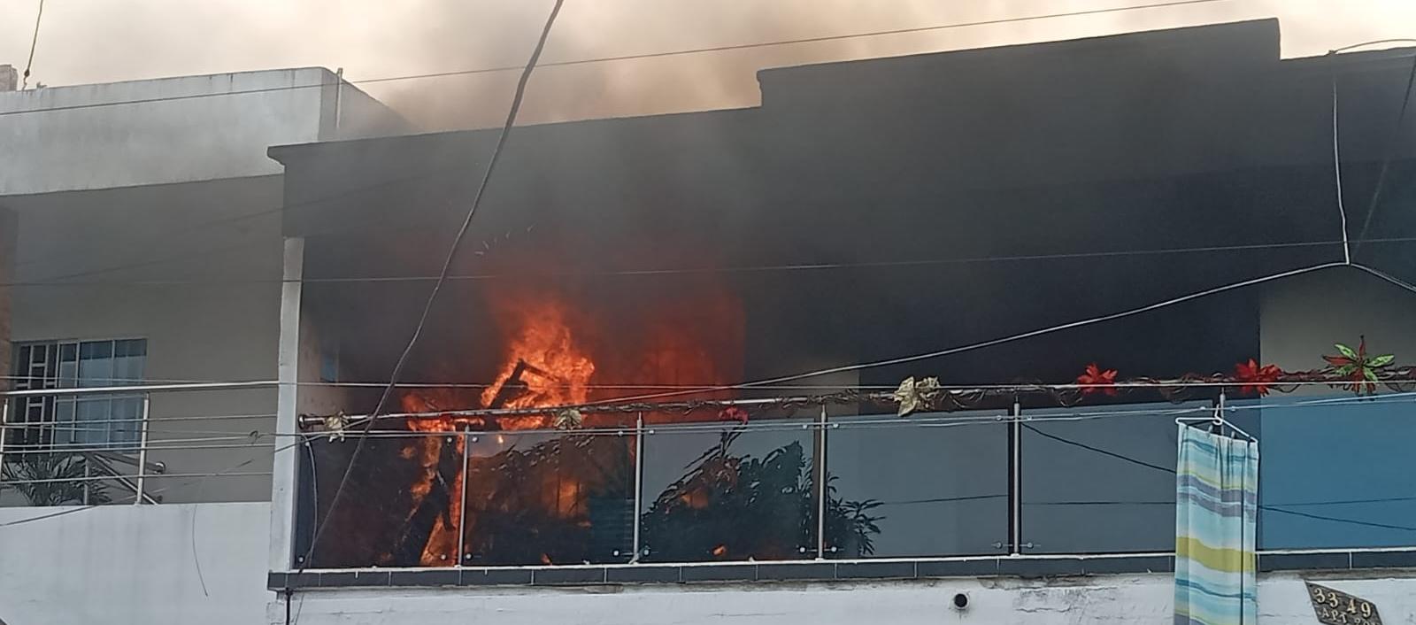 Incendio en el barrio Olaya.