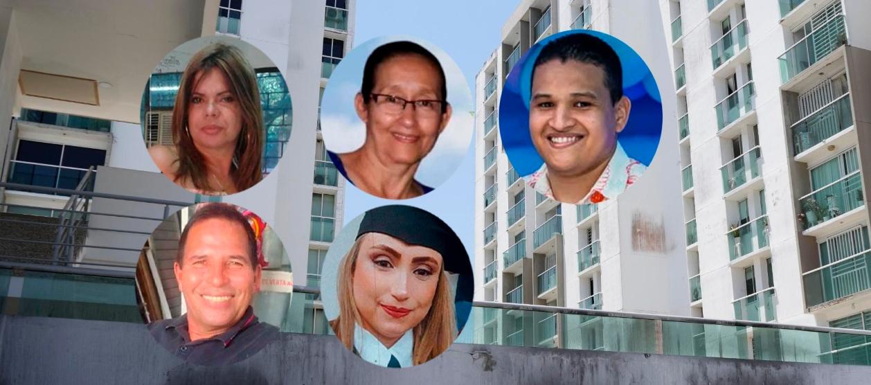 Rostro de las cinco víctimas mortales del incendio en Flores del Recreo. 