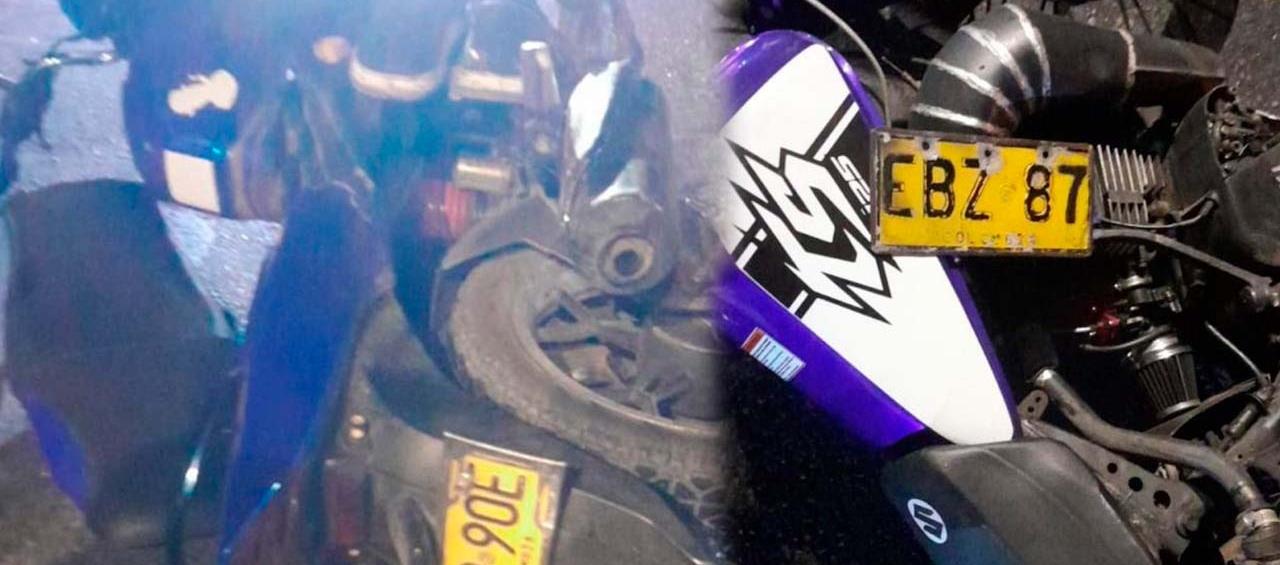 Las dos motos involucradas en el accidente. 