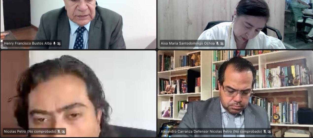 Nicolás Petro en la audiencia de solicitud de medida de aseguramiento este martes. 