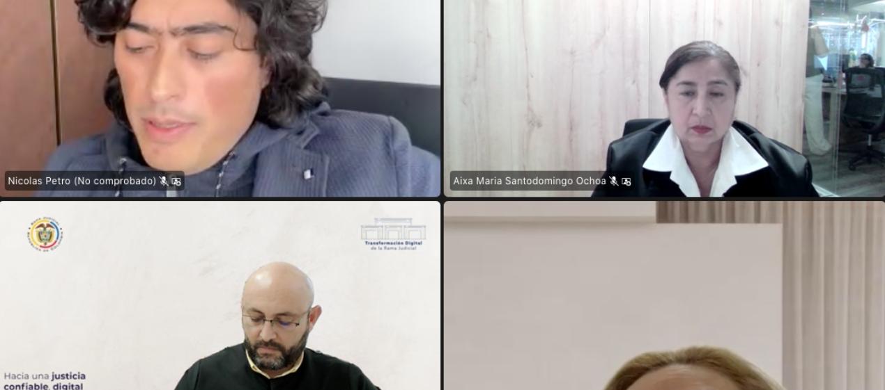 Nicolás Petro en la audiencia de solicitud de medida de aseguramiento de este martes. 