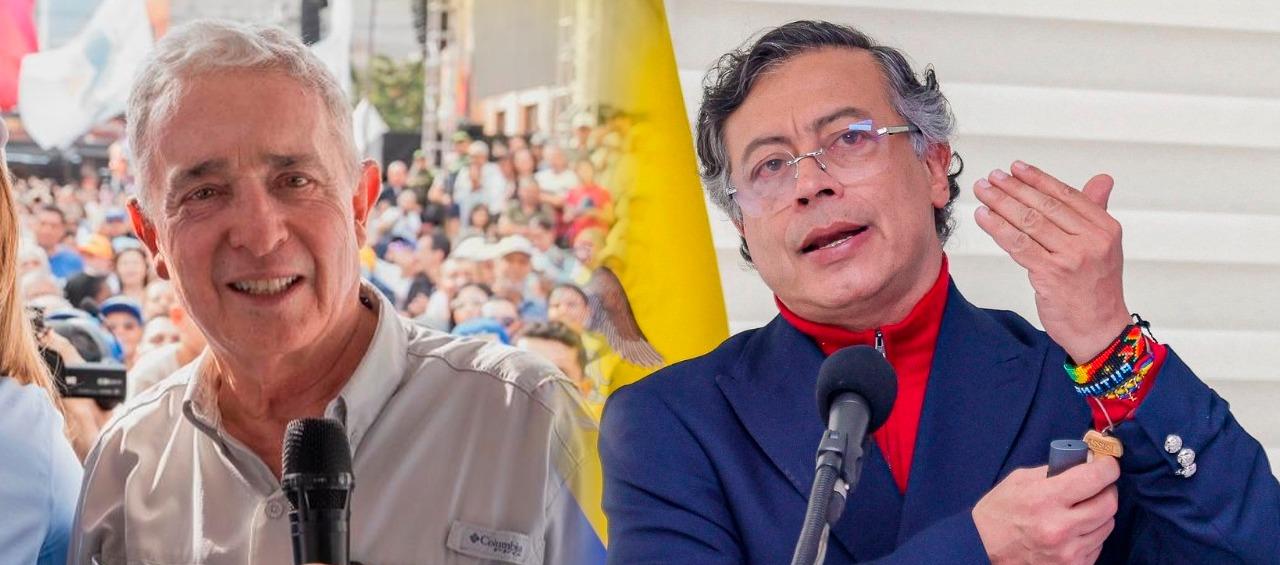 El expresidente Álvaro Uribe y Gustavo Petro.