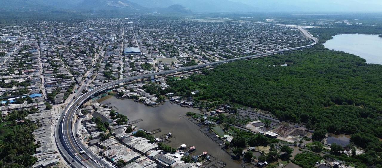 Panoramica aérea de la variante de Ciénaga. 