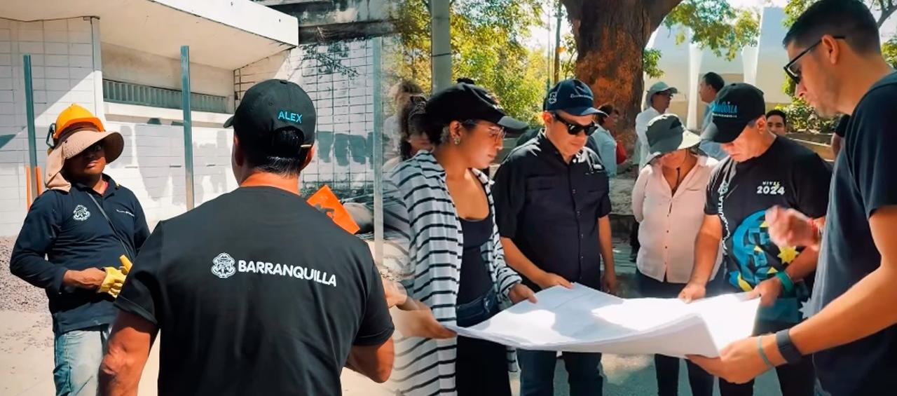 El alcalde Alejandro Char inspeccionó el inicio de los trabajos en el estadio Metropolitano Roberto Meléndez. 