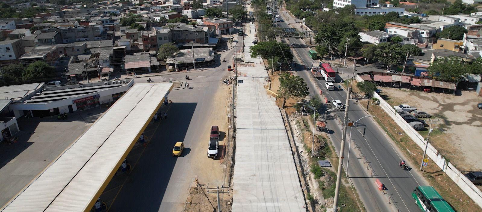 Vista panorámica de la vía Circunvalar en Soledad.