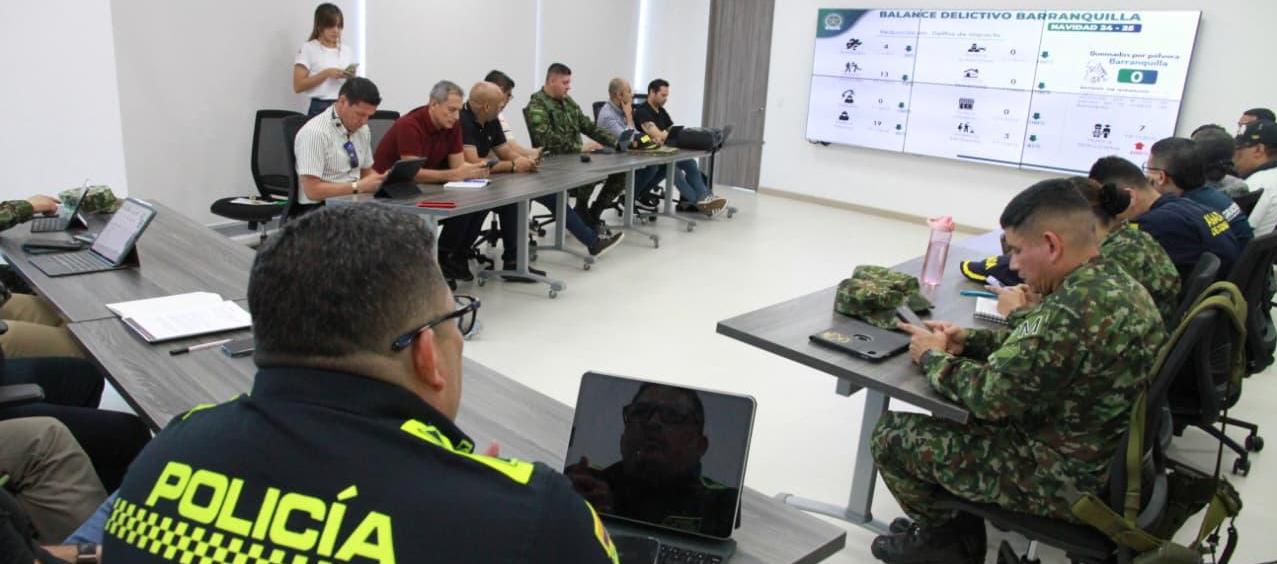 Consejo de seguridad de las autoridades en Barranquilla. 