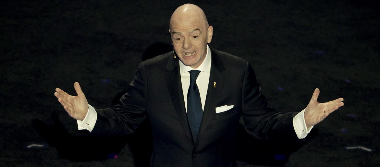 Gianni Infantino, presidente de la Fifa, dio apertura a la ceremonia del sorteo.