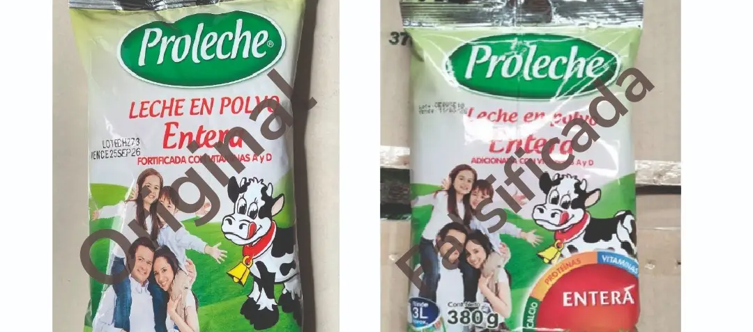 Leche en polvo falsificada
