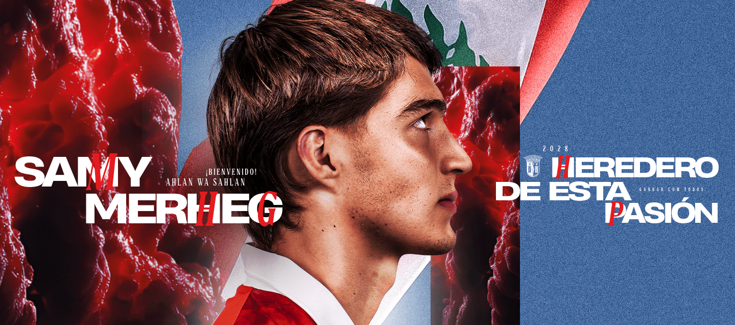 Samy Merheg en el anuncio como nuevo jugador del Sporting Braga. 