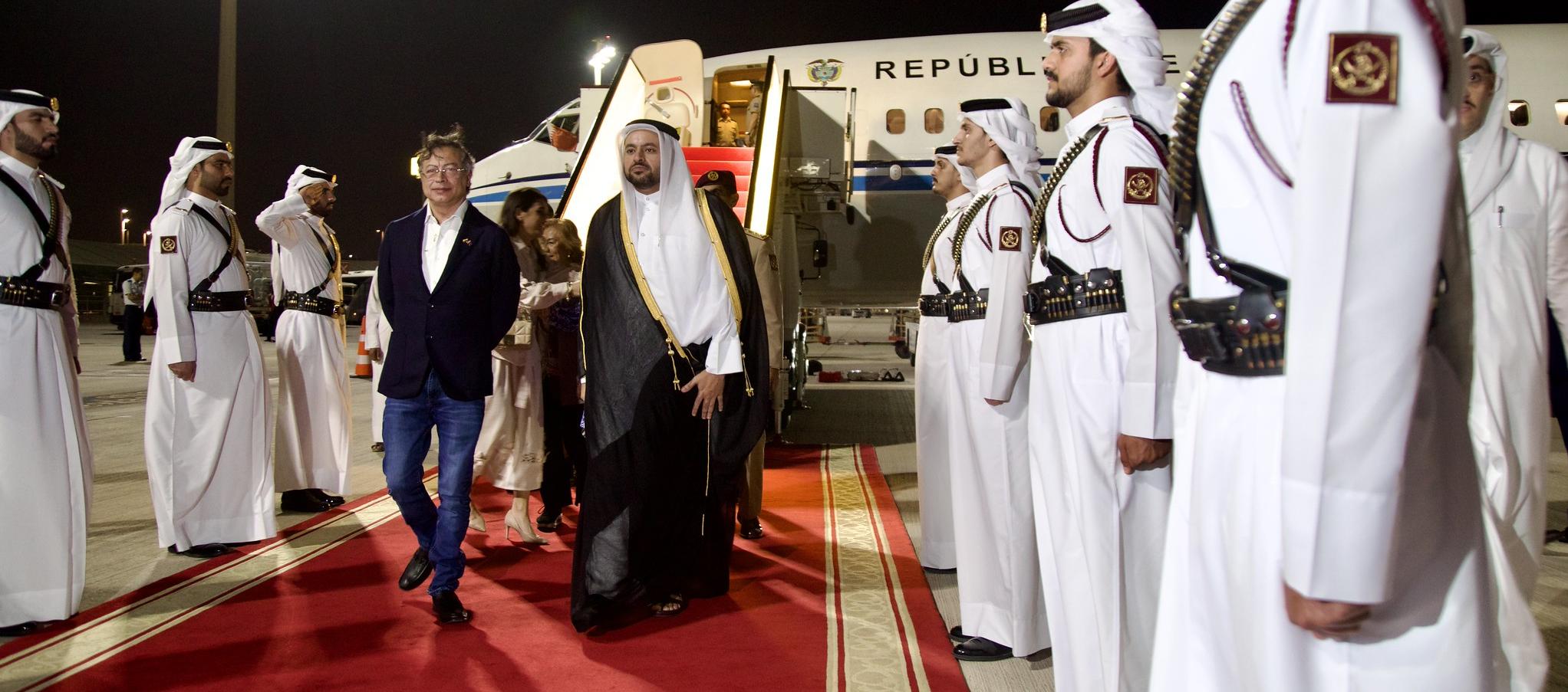 Llegada del Presidente Petro a Doha.