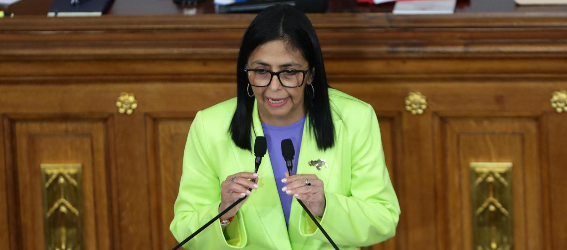 La presidenta encargada de Venezuela, Delcy Rodríguez.