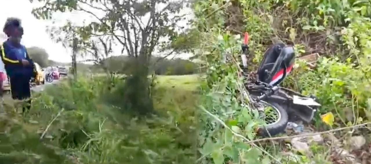 Lugar donde se presentó el accidente en la vía a Juan Mina. 