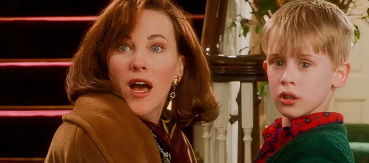 Catherine O'Hara en una de las escenas con Macaulay Culkin en 'Mi pobre angelito'. 