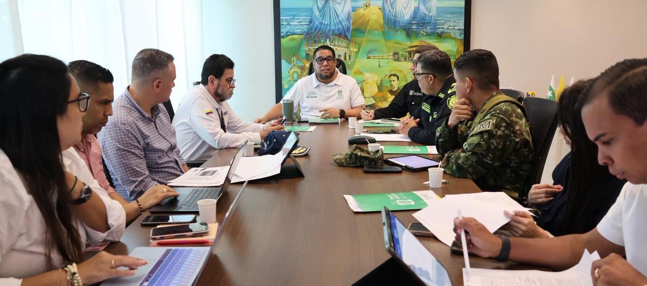 Consejo de seguridad realizado en la Alcaldía de Puerto Colombia. 