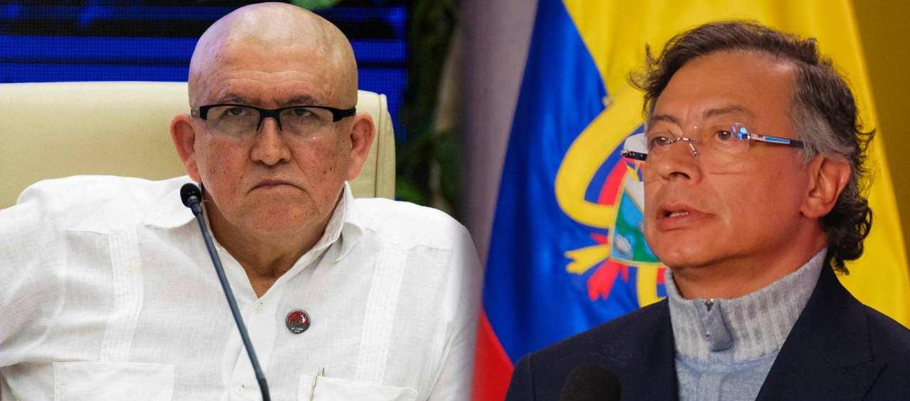 Antonio García, líder del ELN, y el Presidente Gustavo Petro.