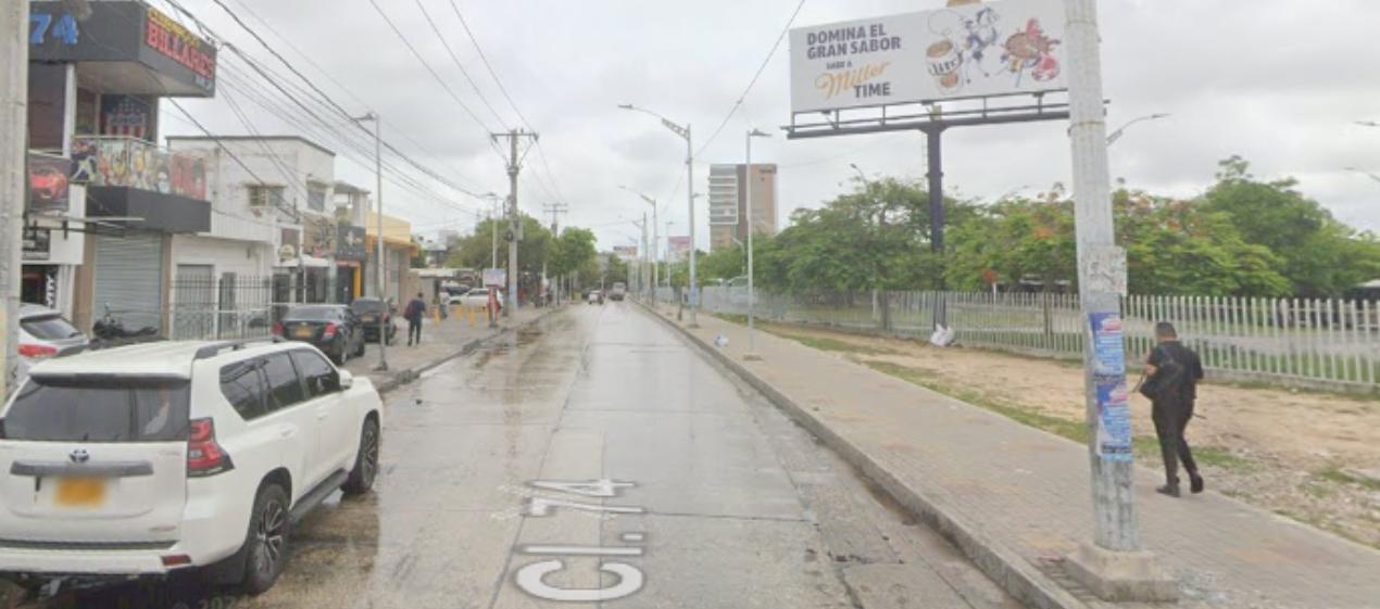 Calle 74 entre carreras 44 y 45, donde se presentó el hecho. 