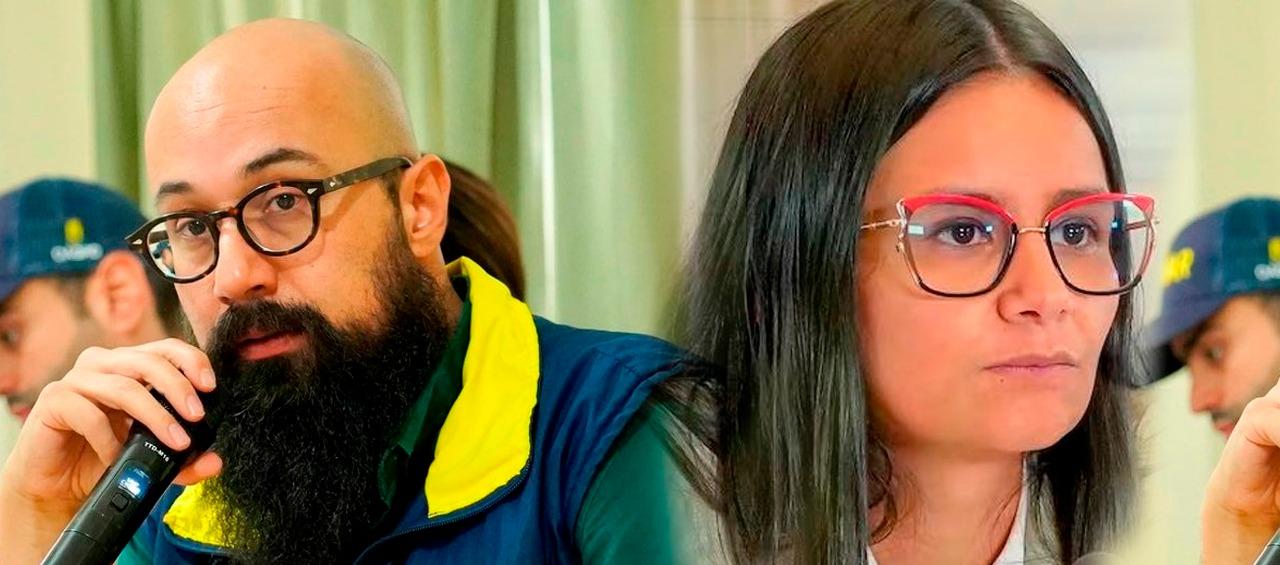 Carlos Carrillo y Angie Rodríguez, directores de la Ungrd y el Dapre, respectivamente. 