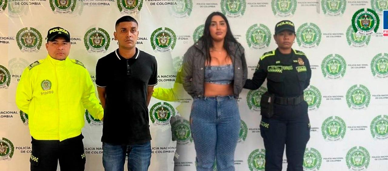 Chilari Dayana Hernández y Johan Alexander Cadena, los capturados.