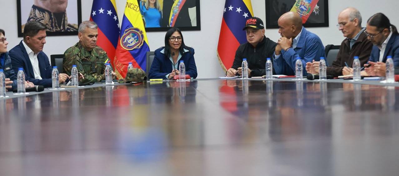 La presidenta encargada de Venezuela, Delcy Rodríguez y los altos mandos del régimen.