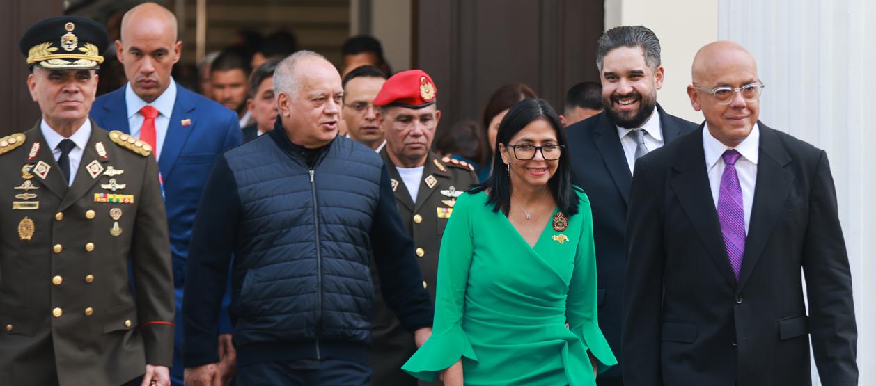 Vladimir Padrino, Diosdado Cabello, Delcy Rodríguez, Nicolás Maduro Guerra y Jorge Rodríguez.