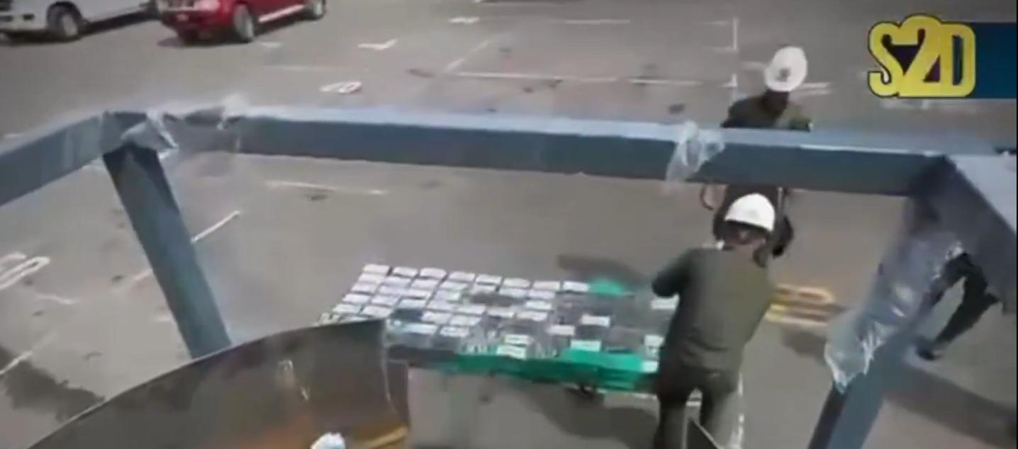 La droga incautada en el puerto de Cartagena. 