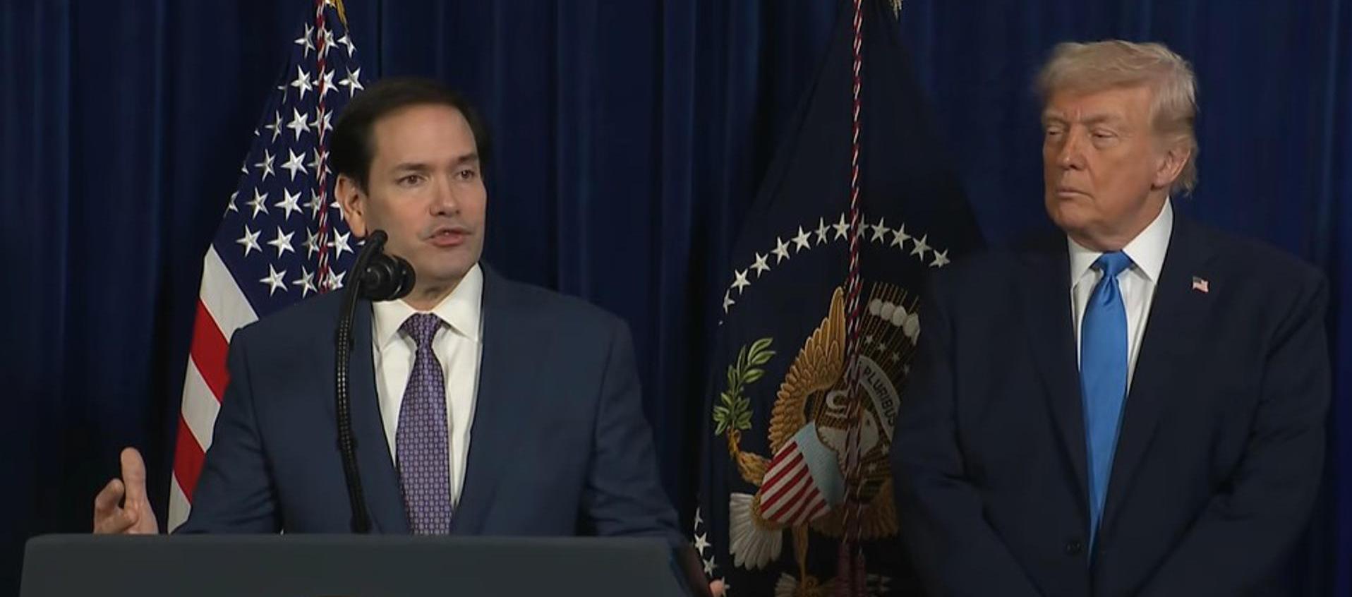 El secretario de Estado, Marco Rubio, y el presidente de Estados Unidos, Donald Trump.