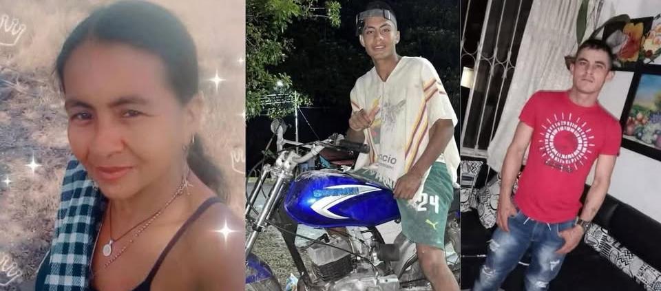 Marta Zúñiga, Andrés Felipe Acosta Zúñiga y Jhon Jairo Acosta.