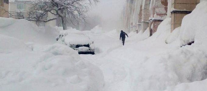 Kamchatka inundada en nieve.