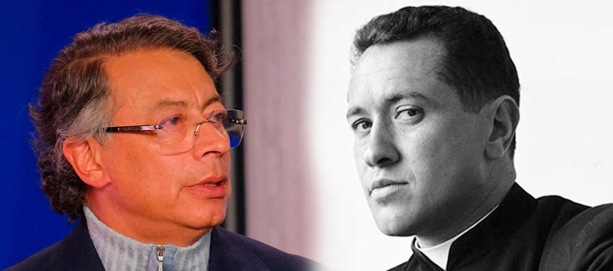 Gustavo Petro y el sacerdote Camilo Torres