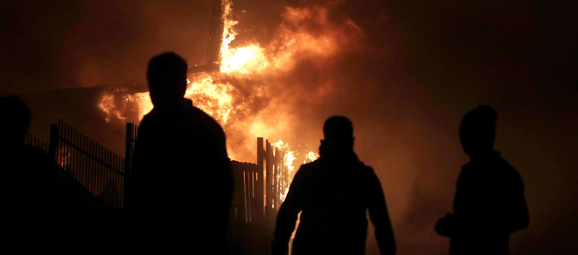 Incendio forestal en la región de Penco, en Chile