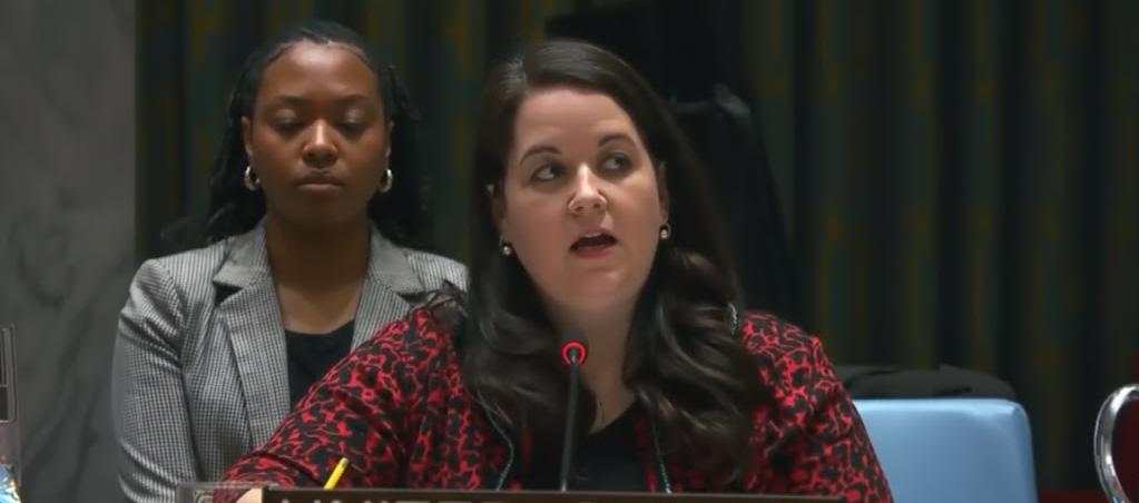 La representante de Estados Unidos en la ONU, Jennifer Locetta.