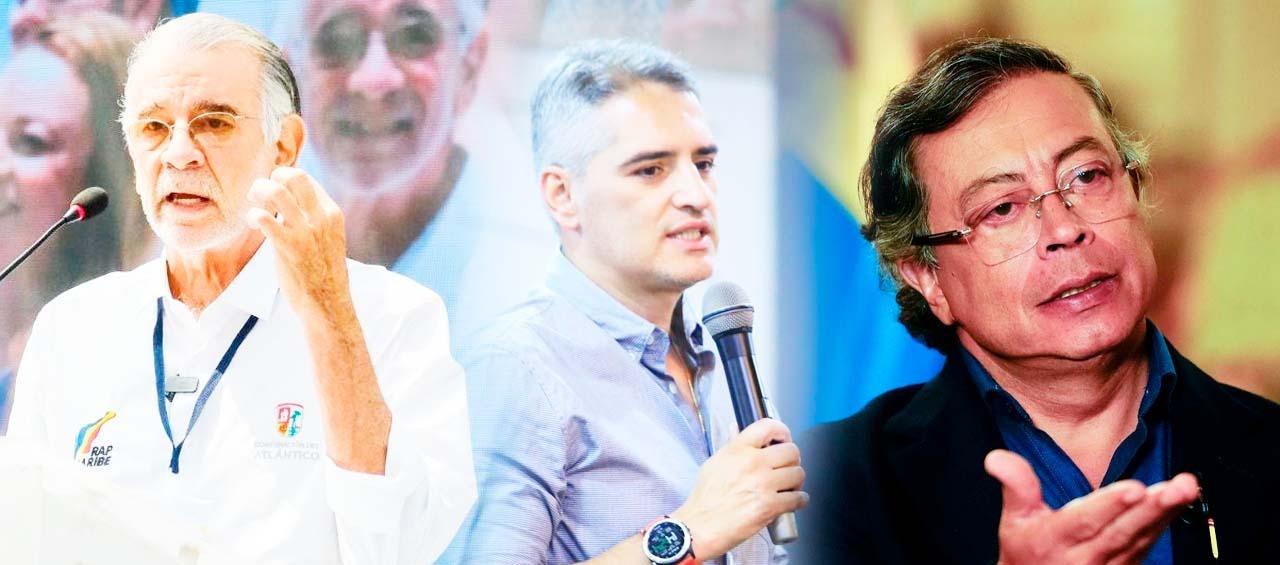 Los gobernadores Eduardo Verano y Andrés Julián Rendón, y el Presidente Gustavo Petro.